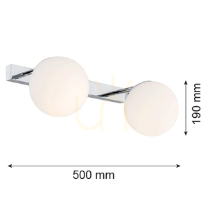 Wandleuchte ARGON SATELITE 840 2xE27 IP44 Weiß Chrom Glas small 2