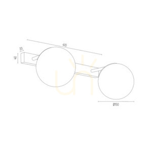 Wandleuchte ARGON SATELITE 841 Chrom IP44 2xE27 Glas verchromter Stahl small 2