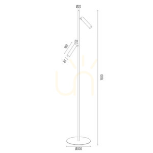 Stehleuchte ARGON TORRE Schwarz G9 Stahl 7082 small 7