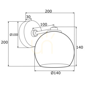 Wandleuchte Argon OVIEDO 4202 – transparent, Messing, E27 small 3