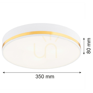 Plafond Argon Amore Weiß Gold 2xE27 Glas Stahl 7035 small 7