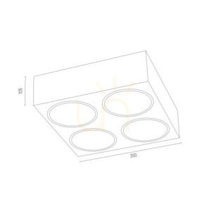 Deckenleuchte Argon Rodos schwarz 4×G9 30 cm 1553 small 3