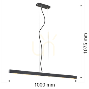 Pendelleuchte ARGON VERMONT Schwarz LED 18 W 100 cm 3951 small 1