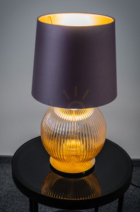 Tischlampe Argon HAMILTON lila E27 Glas Messing 8537 small 3