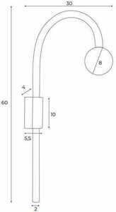 Wandleuchte Max Light Enigma W0344 Rot 60 cm Metall Glas LED 2W small 2