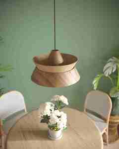 Pendelleuchte Max Light Kioto P0549 Holz Metall 1-flammig 34 cm small 3