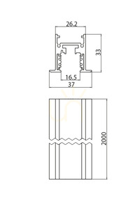 Stucchi EVO Einbau-Stromschiene schwarz 2 m 9500-2/B-ST8-E small 1