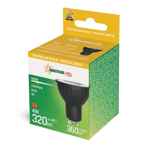 Led Gu10 230 V 4 W Smd 38st Nw Mit Linse Schwarz Spectrum. small 1