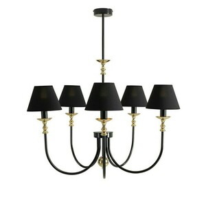 Kronleuchter Aldex Roma 5 Black 1118F1 schwarz-gold 5 × E14 80 cm small 0