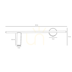 Aldex Trevo All White 1104C Wandleuchte links, weiß, GU10 mini, 60 cm small 3