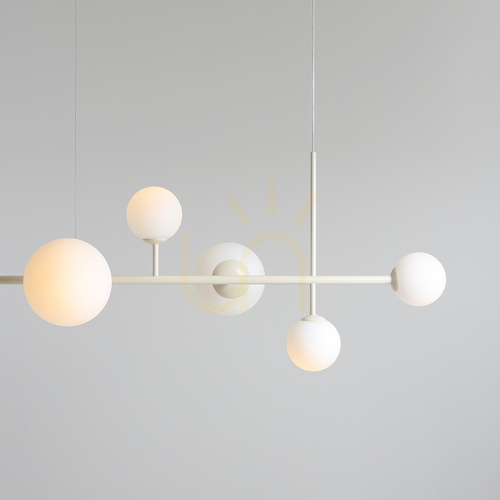 Prüfen Pendelleuchte Aldex Dione 6 Cream, cremefarben, Metall und Glas, 1092K9