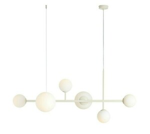 Pendelleuchte Aldex Dione 6 Cream, cremefarben, Metall und Glas, 1092K9 small 0