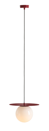 Prüfen Pendelleuchte Aldex Loop Rotwein Metall Glas 20 cm 1125G15_M