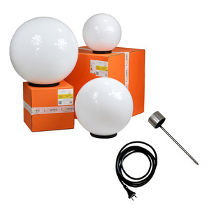 Set dekorativer Gartenkugeln - LUNA BALL 20, 30, 40 cm inkl. Befestigungsmaterial, 3m Kabel, Spieß - PREMIUM - UV small 1