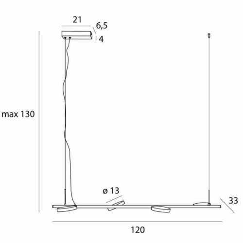 Prüfen Pendelleuchte Max Light Ibiza IV P0529 schwarz 4-flammig LED 32W 120 cm