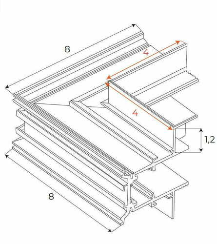 Prüfen Sammelschienenverbinder Winkel Max Light MAX MT0010 schwarz Aluminium 8x8 cm