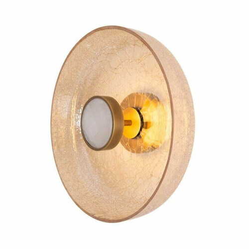Prüfen Wandleuchte Max Light Signature W0353 Messing Bernsteinglas 35 cm LED