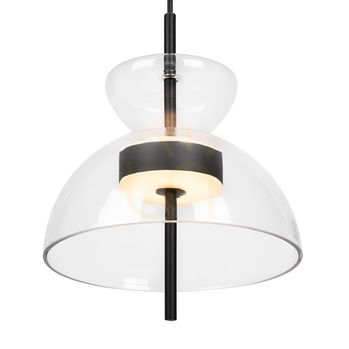Prüfen Pendelleuchte Maytoni Bangkok MOD185PL-L6B3K2 schwarz, klares Glas LED 12 W 3000 K 25 cm