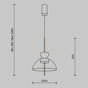 Pendelleuchte Maytoni Bangkok MOD185PL-L6B3K2 schwarz, klares Glas LED 12 W 3000 K 25 cm small 8