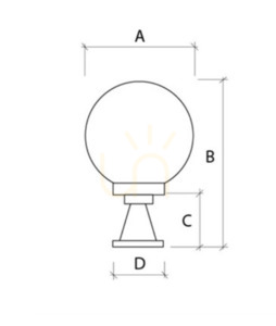 Luna Ball Weiß PLINTO 20 cm E27 LED-Garten-Standleuchte mit Sockel small 2