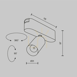 FOCUS LED Stromschienenstrahler TR103-1-5W3K-M-W Maytoni small 9