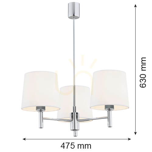 Vorschau Kronleuchter ARGON BOLZANO PLUS 6114 weiß chrom Velours E27 Kronleuchter ARGON BOLZANO PLUS 6114 weiß chrom Velours E27