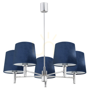 Kronleuchter Argon Bolzano 2074 5xE27 Marineblau Chrom Velours small 0