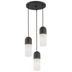 Pendelleuchte Argon Burgos 1467 3-flammig E27 Weiß Glas Metall small 0