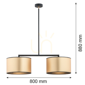 Pendelleuchte Argon Karin 2xE27 Schwarz Gold 898 small 1