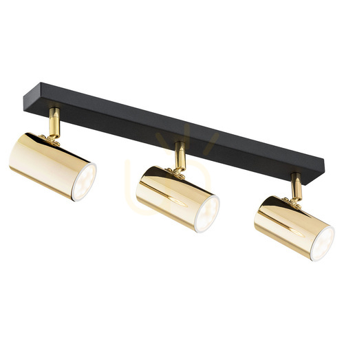 Prüfen Deckenlampe ARGON LAGOS 1474 Messing und Schwarz strukturiert 3x GU10 IP20