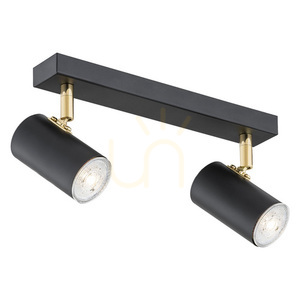 Plafond Argon Lagos 2xGU10 Schwarz Matt Messing 891 small 0