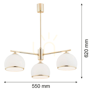 Kronleuchter ARGON MARBELLA 1488 Weiß Messing Glas 3xE27 IP20 small 2