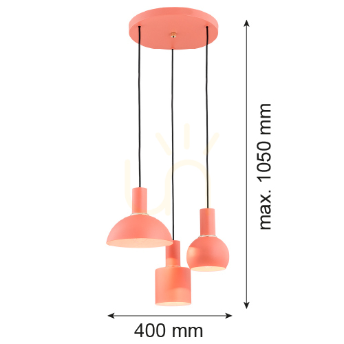 Aussicht Pendelleuchte ARGON SINES 3-flammig E27 blau messing 1469 Pendelleuchte ARGON SINES 3-flammig E27 blau messing 1469