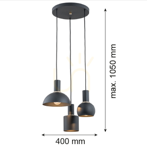 Pendelleuchte Argon SINES 3-flammig Schwarz Messing E27 1472 small 1