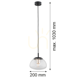 Pendelleuchte Argon TRINI 4331 Schwarz Glas Messing E27 IP20 small 1