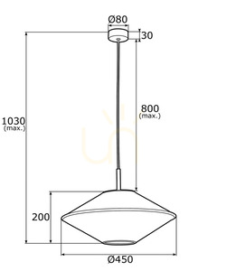 Pendelleuchte Argon TROY 4282 mit beigem Schirm und schwarzen Details, 45 cm, E27 small 5