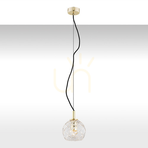 Prüfen Pendelleuchte ARGON OVIEDO transparent Kristall Messing E27 4200