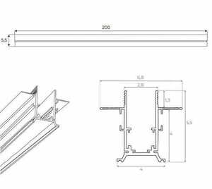 Unterputz-Magnetschiene Max Light MAX MT0007 200 cm schwarz Aluminium small 2