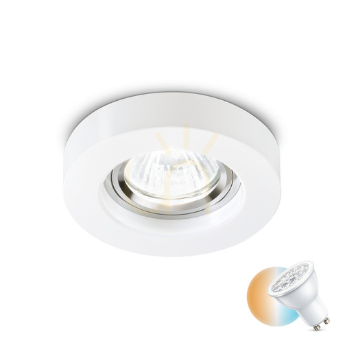 Prüfen Einbauleuchte Ideallux Blues 113999 rund weiß GU10 Ø9,5 cm