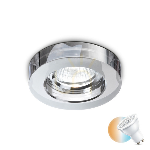 Prüfen Einbauleuchte Ideallux Blues 113982 rund Rauchglas Chrom GU10 9,5 cm