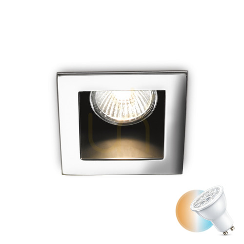 Prüfen Einbauleuchte Ideallux Funky Chrom GU10 rund 9 cm 083193