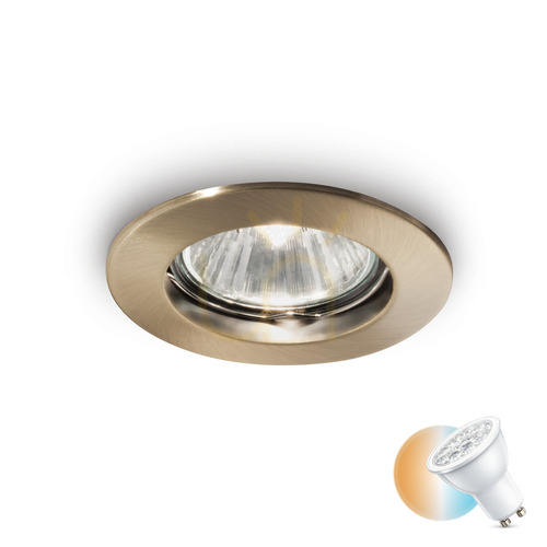 Prüfen Einbauleuchte Ideallux JAZZ 083124 champagner GU10 Metall Ø7,3 cm