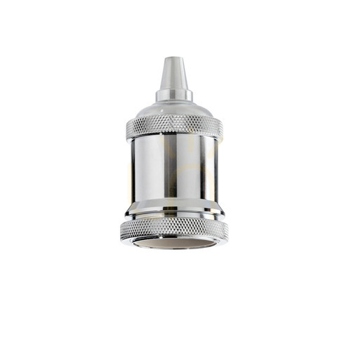 Prüfen Lampenfassung E27 Ideallux PORTALAM Chrom Metall 249193