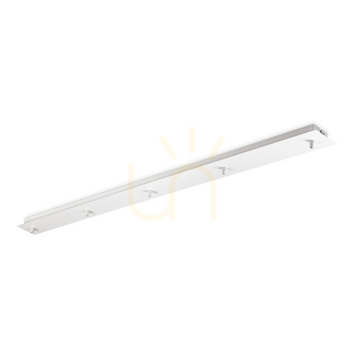 Prüfen Deckenrosette Ideallux Rosone Lineare 5-flammig weiß Metall 120 cm 285689