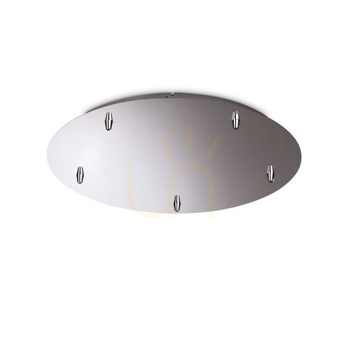 Prüfen Rosone Ideallux ROSONE Standard 5-flammig Chrom Metall Ø46 cm 285641