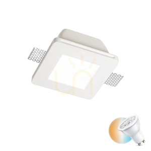 Einbauleuchte Ideallux SAMBA 150116 weiß Gips GU10 quadratisch 12 cm small 0