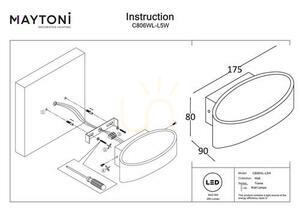 LED-Wandleuchte Maytoni Trame C806WL-L5W weiß oval 6W 3000K small 5