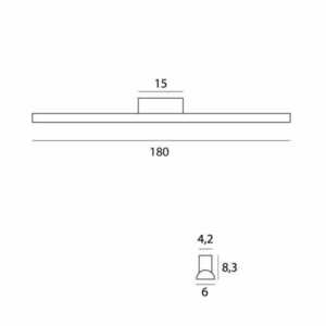 Wandleuchte Max Light Tampa C0244 schwarz 180 cm 3000K IP44 LED small 1