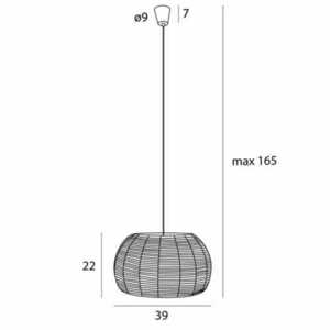 Pendelleuchte Max Light Praslin P0583 weiß Baumwolle Ø39 cm small 4