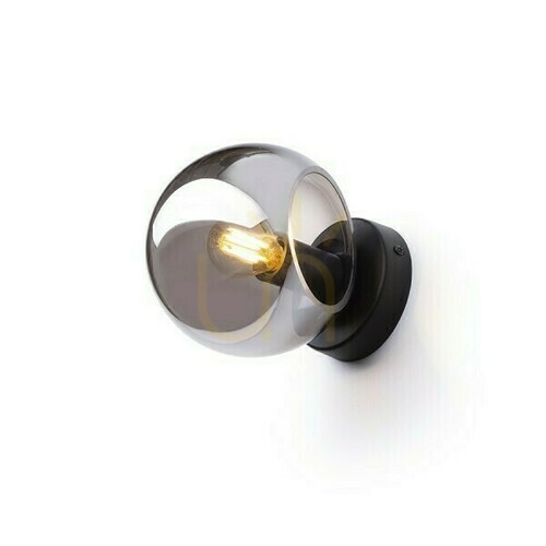 Prüfen Solaris-Wandanbauleuchte Getöntes Glas/Schwarz 230 V Led E14 7 W.
